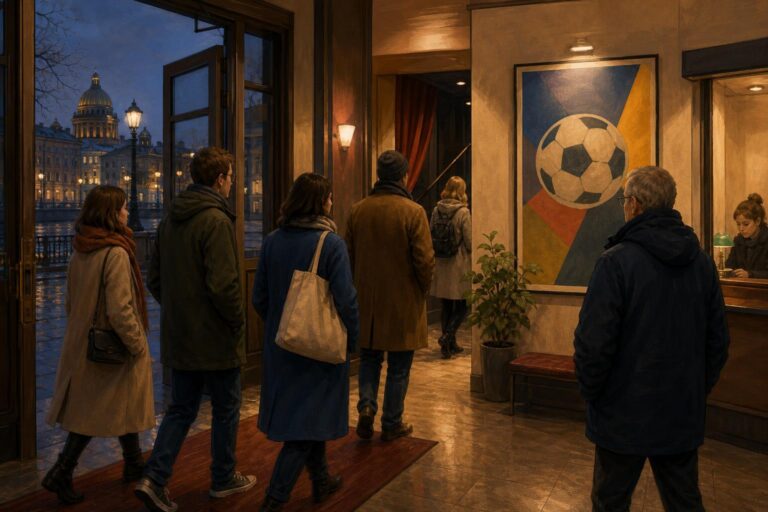 Cinema-goers arrive for a documentary screening in St. Petersburg.